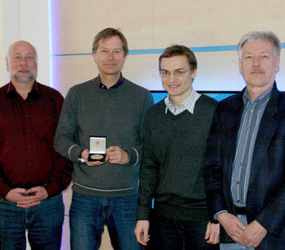 Four of the prize winning authors. From left to right: Thomas Istel, Jens-Peter Schlomka, Ewald Roessl and Gerhard Martens.