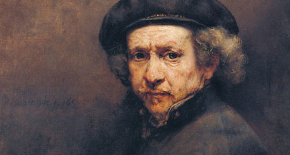 Self-portrait painting of Rembrandt