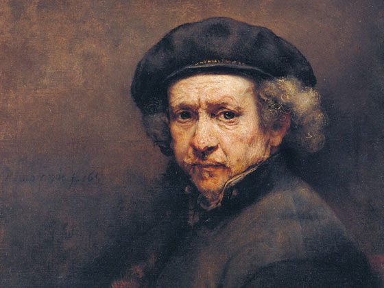 Self-portrait painting of Rembrandt