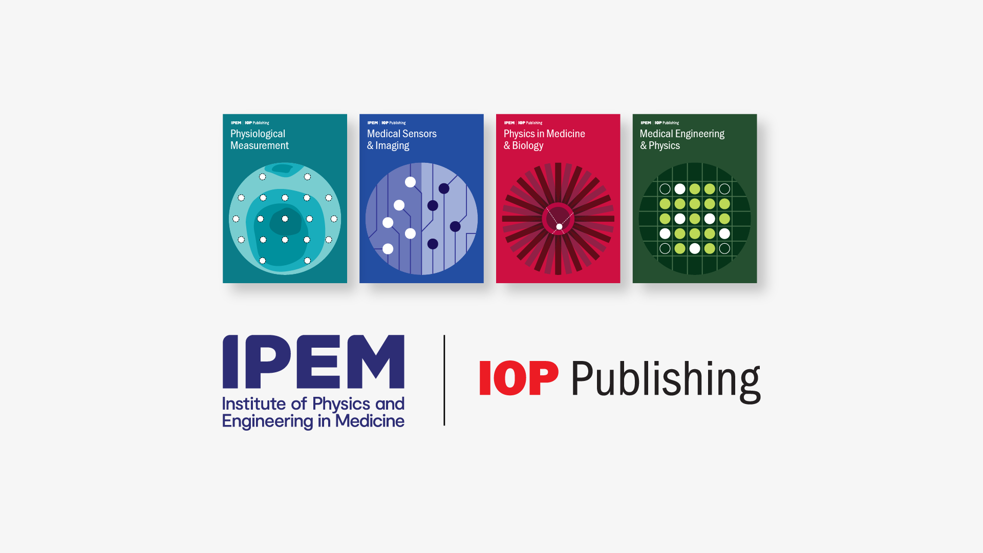 Image of IPEM and IOP Publishing journal covers with logos.